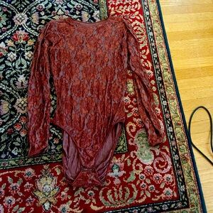 Vintage Cosabella Semi Sheer Flowered Bodysuit size L